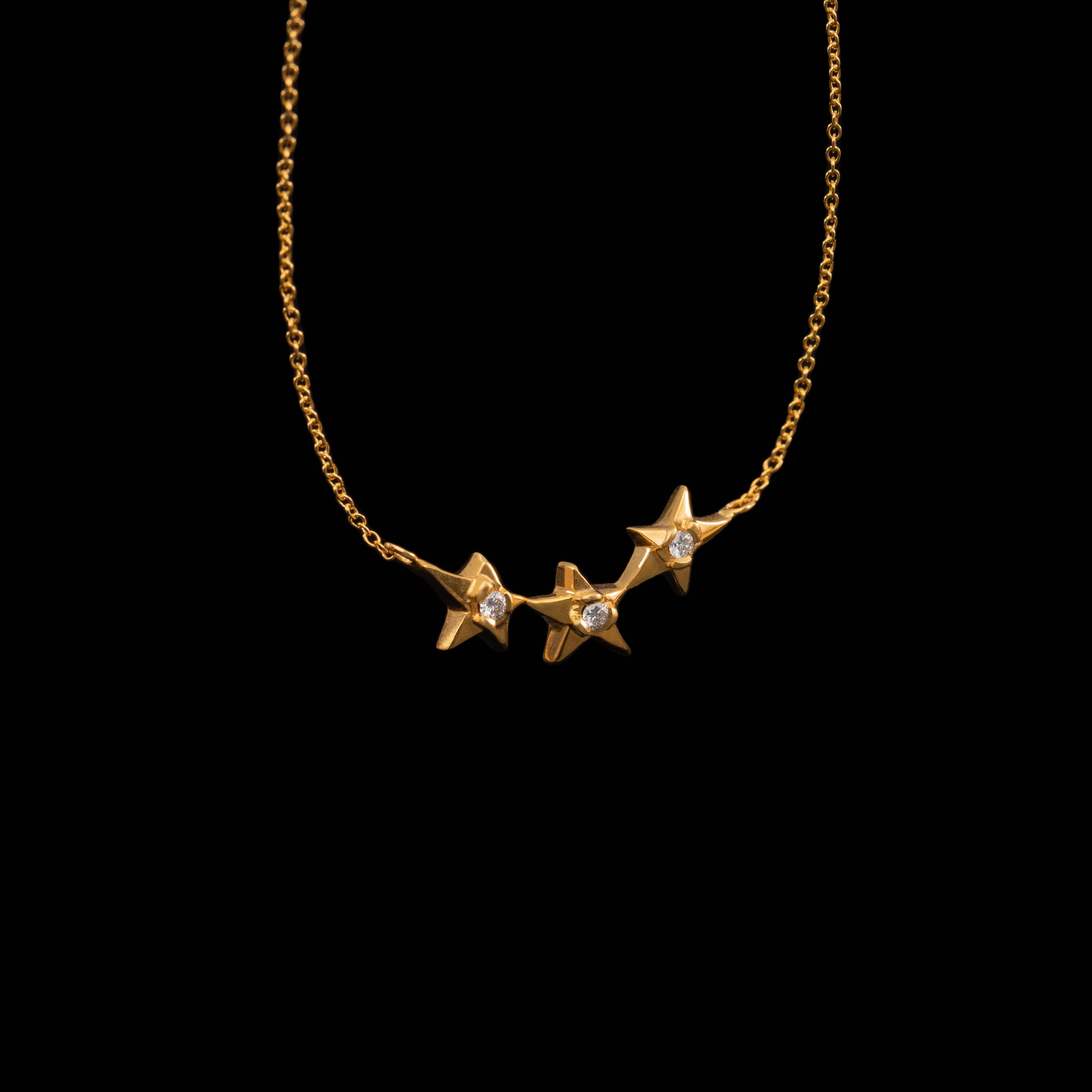 Three Stars & Chain Necklace