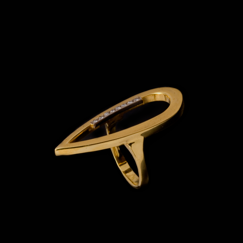 Χρυσό 18Κ Δαχτυλίδι Drop Ring
