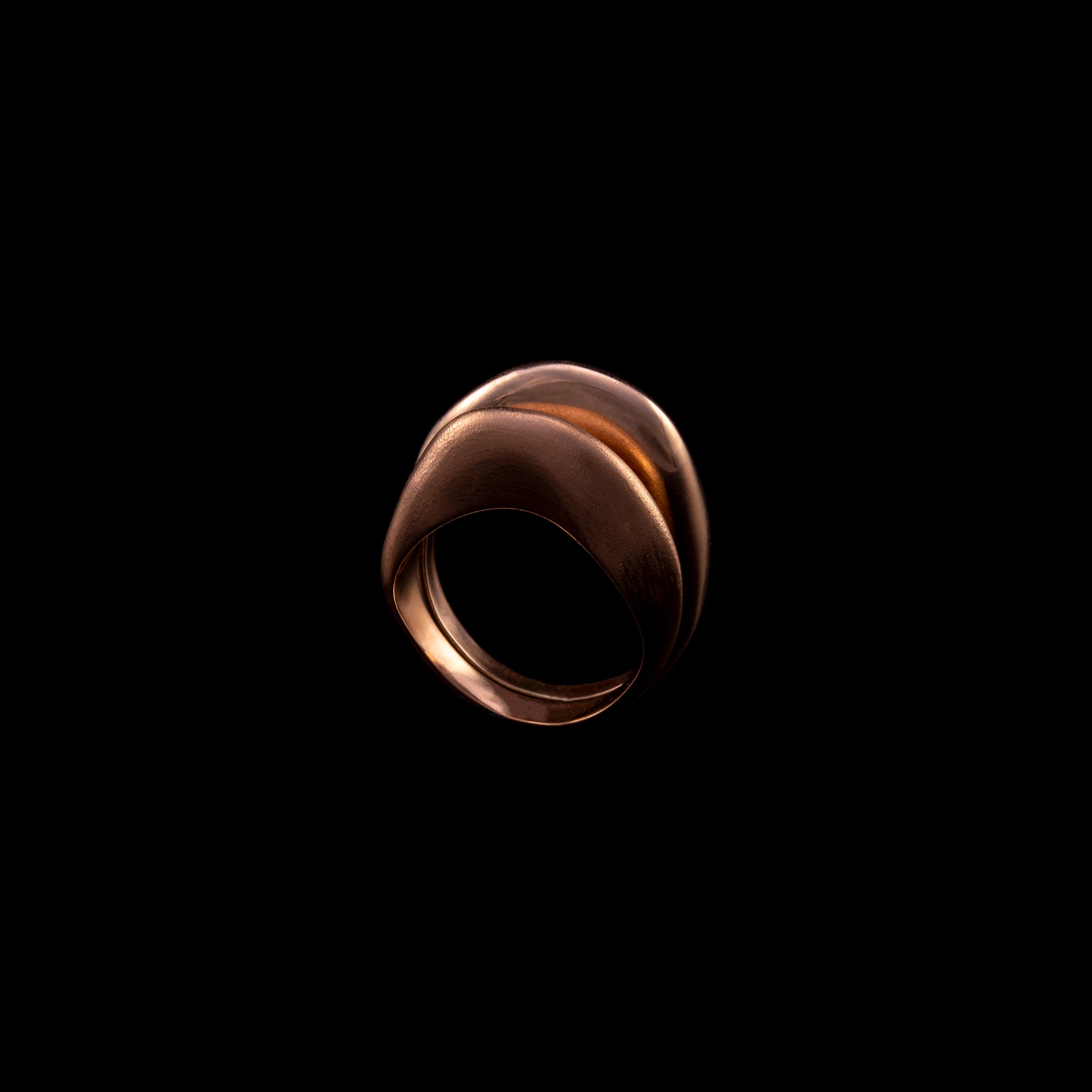 Ροζ Χρυσό Δαχτυλίδι 9Κ Pink Pebble Ring