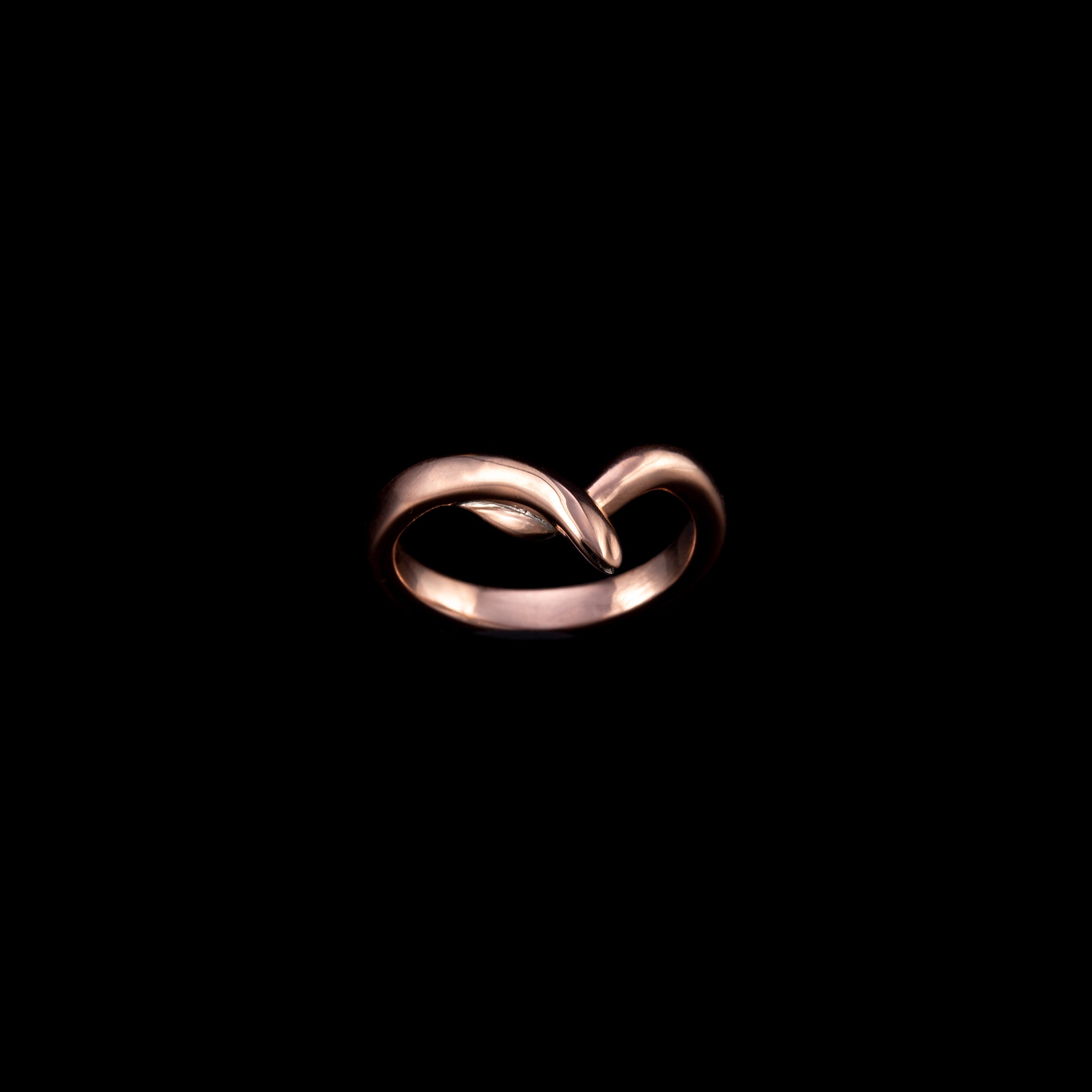 Ροζ Χρυσό 9Κ Δαχτυλίδι Tender Snake Ring
