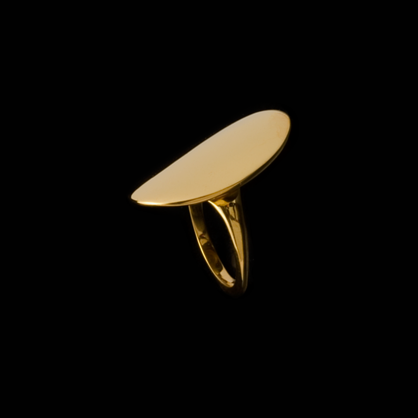 Χρυσό 18Κ ή Ασημένιο 925 Οβάλ Δαχτυλίδι Oval Disc